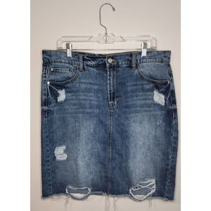 Kensie Jeans High Rise Denim Skirt Size 12/31